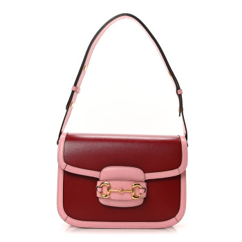 GUCCI Azalea Calfskin Horsebit 1955 Shoulder Bag New Cherry Red Wild Rose