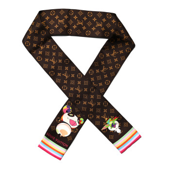 LOUIS VUITTON LV X TM Silk Monogram Superflat Character Bandeau Brown