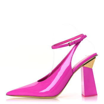 VALENTINO GARAVANI Patent Ankle Strap Heel Pumps 40 Pink