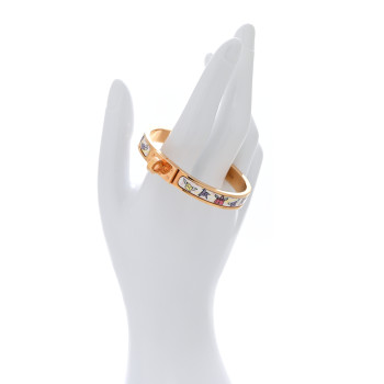 HERMES Enamel Printed Hermes Flagship Mini Clic Kelly Bracelet PM Jasmin