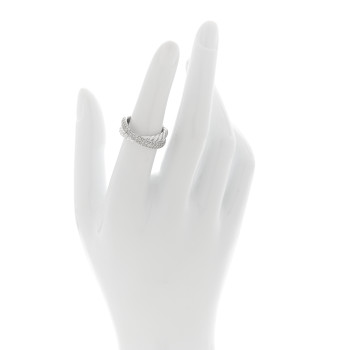 DAVID YURMAN Sterling Silver Diamond 7.4mm Crossover Two Row Ring 50 5.25