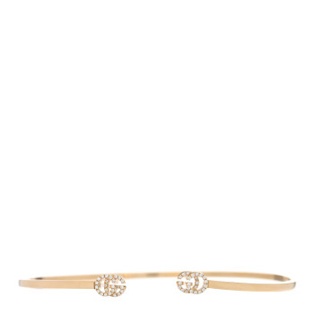 GUCCI 18K Yellow Gold Diamond GG Running Cuff Bracelet