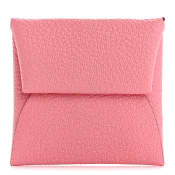 HERMES Chevre Mysore Bastia Verso Coin Purse Rose Confetti Brique