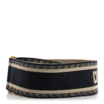CHRISTIAN DIOR Canvas Embroidered Shoulder Strap Blue