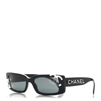 CHANEL Acetate CC Sunglasses 71473 Black White