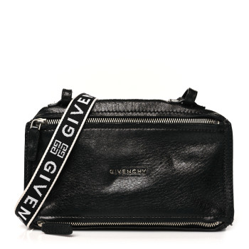 GIVENCHY Crinkled Patent Deerskin Mini Pandora Black