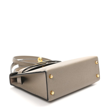 HERMES Epsom Mini Kelly Sellier 20 Gris Asphalte