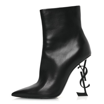 SAINT LAURENT Calfskin Opyum Ankle Boots 41 Black