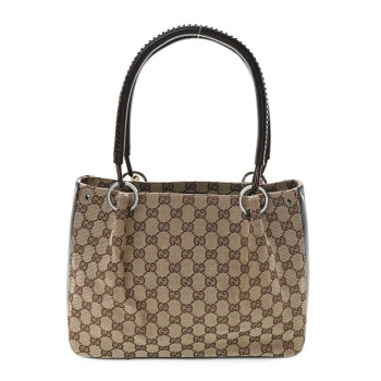 GUCCI Monogram Shoulder Bag Dark Brown