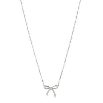 TIFFANY Sterling Silver Small Bow Pendant Necklace