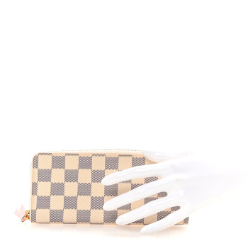 LOUIS VUITTON Damier Azur Clemence Wallet Rose Ballerine