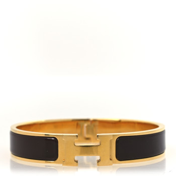 HERMES Enamel Narrow Clic Clac H Bracelet GM Moka