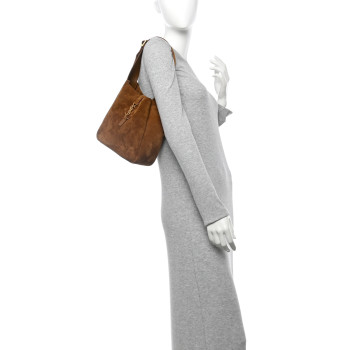 SAINT LAURENT Suede Small Le 5 A 7 Soft Hobo Orange Caramel