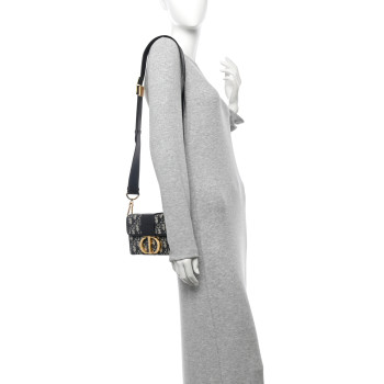 CHRISTIAN DIOR Oblique 30 Montaigne Box Bag Blue