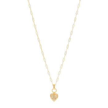 FOUNDRAE 18K Yellow Gold Diamond Amate Crest Super Fine Clip Slide Pendant Necklace