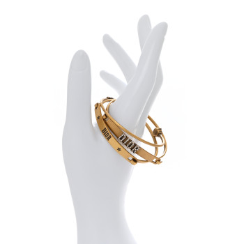CHRISTIAN DIOR Metal Crystal Dio(r)evolution Bracelet Set Gold