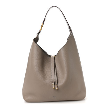 CHLOE Grained Calfskin Marcie Hobo Bag Motty Grey