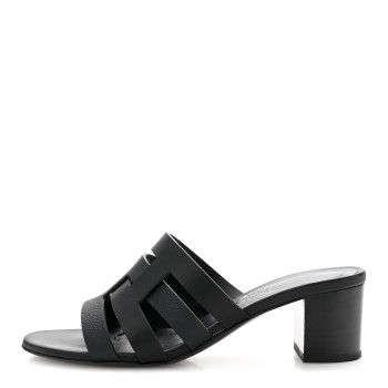 HERMES Calfskin Epsom Amica Sandals 35 Black