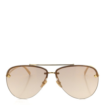 LOUIS VUITTON Metal Monogram LV Pilot Light Sunglasses Z1913U Gold Gradiant Brown