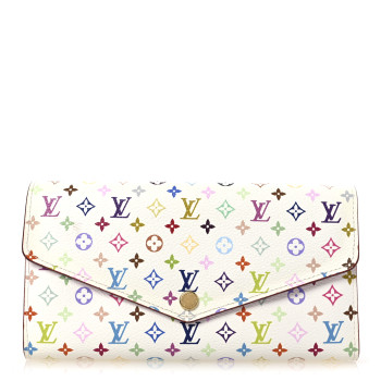 LOUIS VUITTON Monogram Multicolor Sarah Wallet NM White Litchi