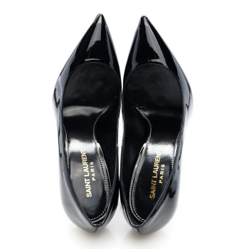 SAINT LAURENT Patent Calfskin Opyum 110 Pumps 36.5 Black