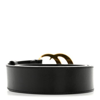 GUCCI Calfskin Double G 40mm Belt 120 48 Black