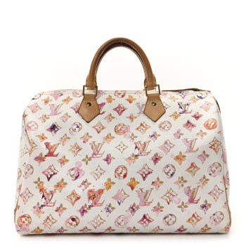 LOUIS VUITTON Watercolor Aquarelle Speedy 35 White