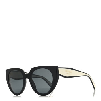 PRADA Acetate Square Sunglasses SPR 14W Black White