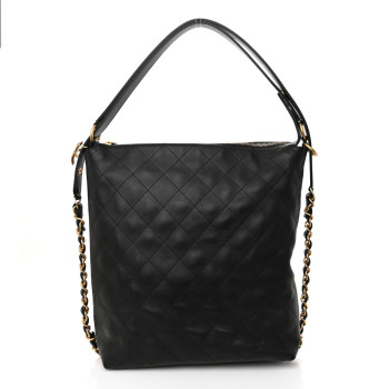 CHANEL Calfskin Quilted Large Backpack Black