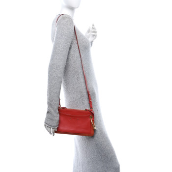CHLOE Calfskin Suede Mini Roy Bag Earthy Red