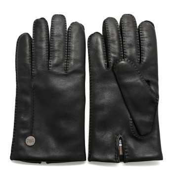 HERMES Lambskin Cashmere Gloves 8.5 Black