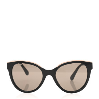 CHANEL Acetate CC Butterfly Sunglasses 5414 Black Beige