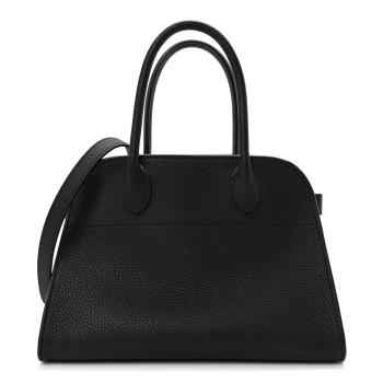 THE ROW Grained Calfskin Soft Margaux 10 Bag Black