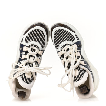 LOUIS VUITTON Patent Monogram Stripe LV Archlight Sneakers 36 White Blue