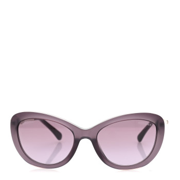 CHANEL Acetate Pearl Cat Eye Sunglasses 5340-H Purple