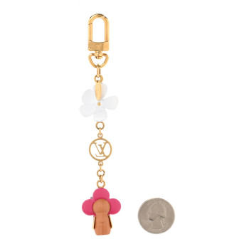 LOUIS VUITTON Resin Wood Vivienne Bag Charm Key Holder Pink
