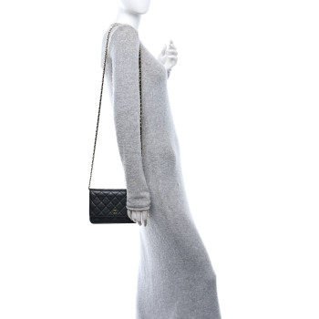 CHANEL Caviar Quilted Wallet on Chain WOC Black