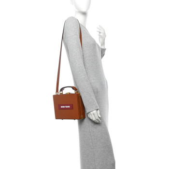 CHRISTIAN DIOR Calfskin Dior Tears Mini Briefcase Brown Red