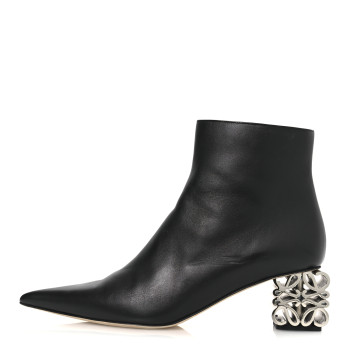 LOEWE Calfskin Anagram Ankle Boots 39 Black