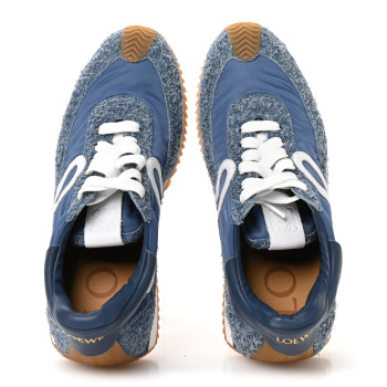 LOEWE Brushed Suede  Nylon Flow Runners Sneakers 39 Raw Denim
