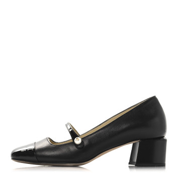 JIMMY CHOO Nappa Patent Elisa 45 Mary Jane Flats 35 Black