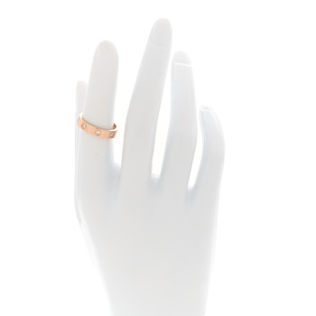 CARTIER 18K Pink Gold 8 Diamond 4mm LOVE Wedding Band Ring 51 5.75