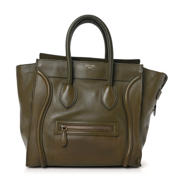 CELINE Drummed Calfskin Mini Luggage Souris