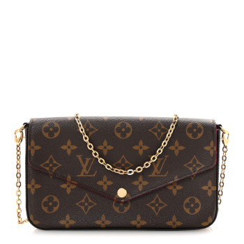 LOUIS VUITTON Monogram Pochette Felicie Chain Wallet Fuchsia