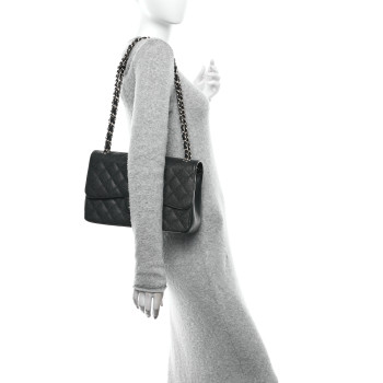 CHANEL Caviar Quilted Jumbo Double Flap Black