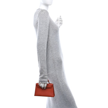 HERMES Chevre Mysore Mini Kelly Sellier 20 Cuivre Rose Mexico
