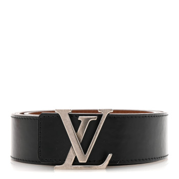 LOUIS VUITTON Calfskin 30mm LV Initiales Reversible Belt 95 38 Black Brown