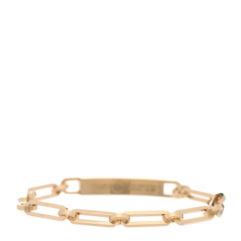 HERMES 18K Yellow Gold Diamond Pave PM Kelly Chaine Bracelet SH