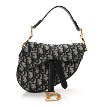 CHRISTIAN DIOR Oblique Mini Saddle Bag Blue