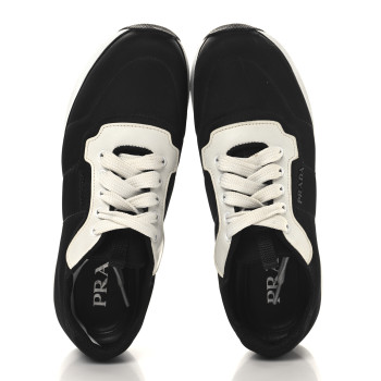 PRADA Nylon Trainer Logo Sneakers 36 Black White